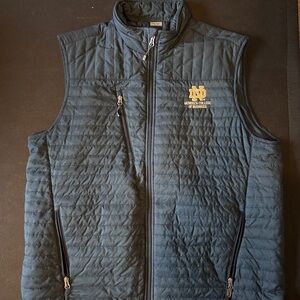 Blue Quilted Vest with Embroidered Logo